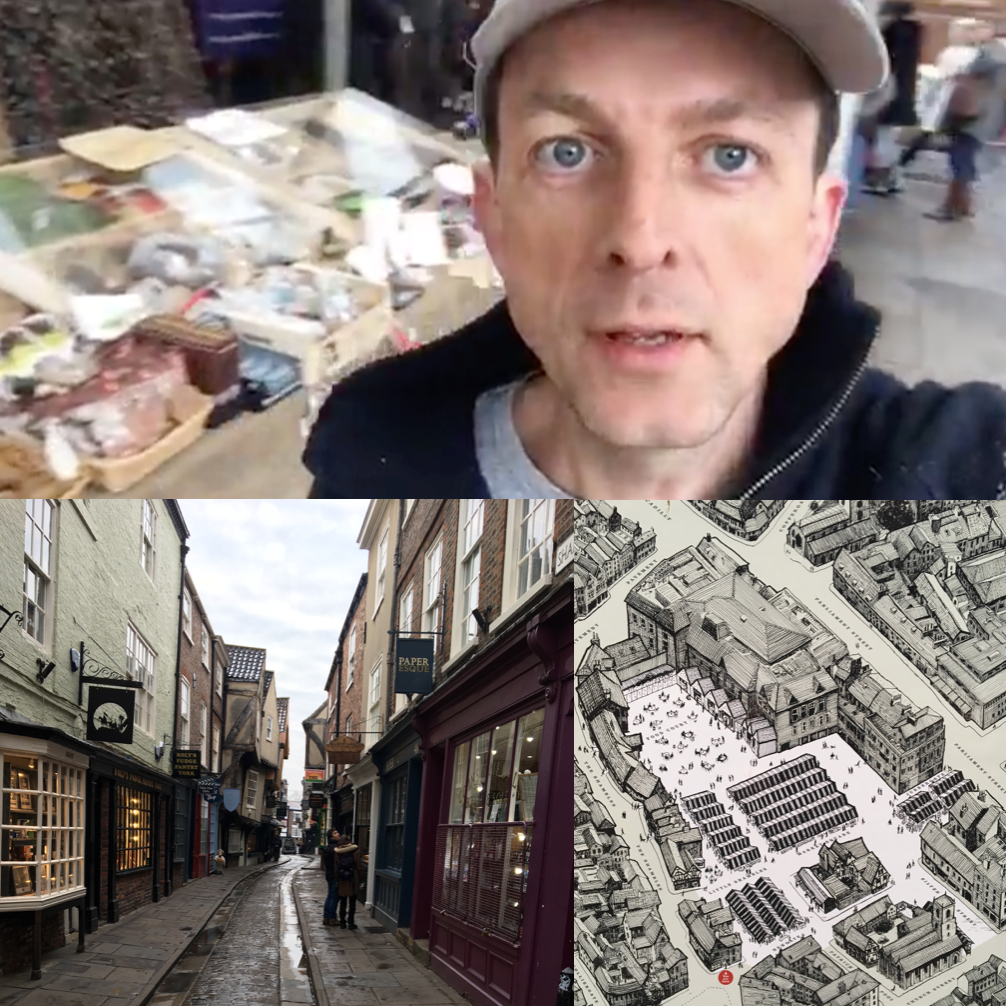 Robin Norton at the historic Shambles Market in York